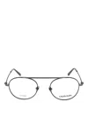 Calvin Klein Matte Black Metal Optical Glasses In Negro