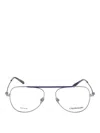 Calvin Klein Satin Silver Metal Optical Glasses In Plata