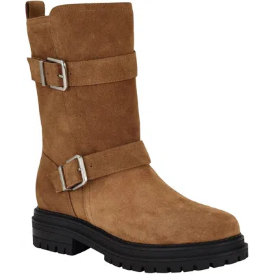 Calvin Klein Galivan Womens Buckle Suede Knee-high Boots In Multi