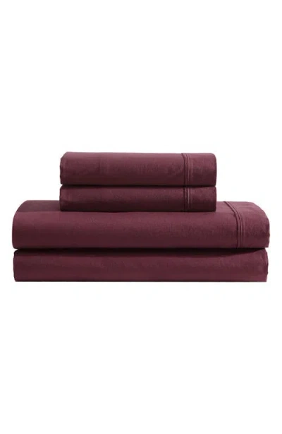 Calvin Klein Garment Washed Cotton Percale 200 Thread Coutn Sheet Set In Red