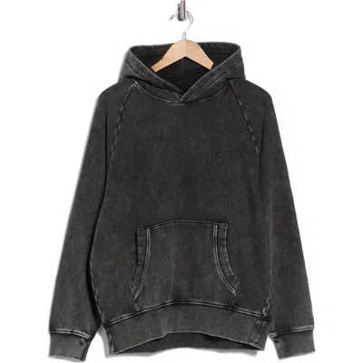 Calvin Klein Garment Washed Fleece Hoodie In Black