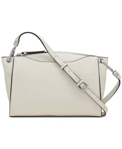 Calvin Klein Garnet Adjustable Top Zipper Crossbody In White