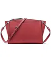 Calvin Klein Garnet Adjustable Top Zipper Crossbody In Red