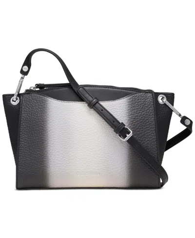 Calvin Klein Garnet Adjustable Top Zipper Ombre Crossbody In Blk Multi