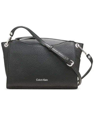 Calvin Klein Garnet Crossbody With Adjustable Strap In Black Silver