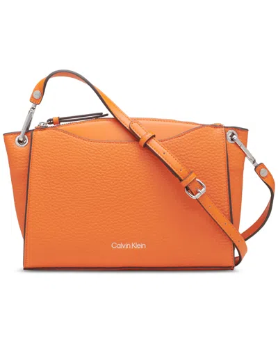 Calvin Klein Garnet Crossbody With Adjustable Strap In Mandarin