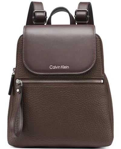 Calvin Klein Garnet Triple Compartment Backpack In Brown