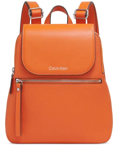 Calvin Klein Garnet Triple Compartment Backpack In Mandarin