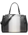 CALVIN KLEIN GARNET TRIPLE COMPARTMENT TOP ZIPPER OMBRE SATCHEL