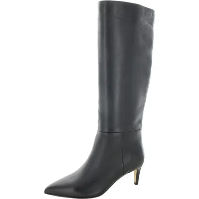 Calvin Klein Garray Womens Padded Insole Leather Knee-high Boots In Black