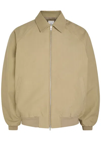 Calvin Klein Gathered-sleeve Cotton Jacket In Green