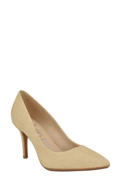 Calvin Klein Gayle Pointed Toe Pump In Light Natural