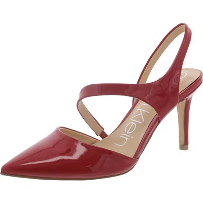 Calvin Klein Geena 2 Womens Patent Pumps Dress Heels In Pink