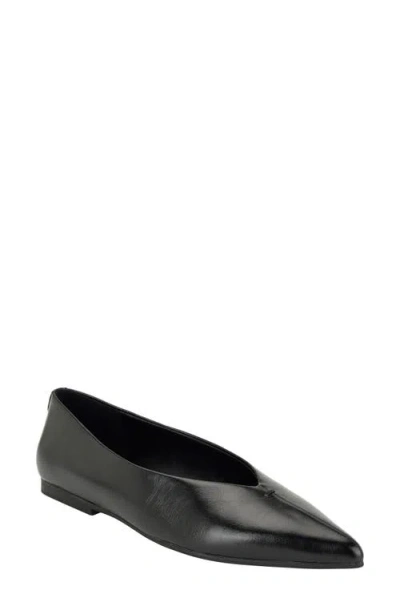 Calvin Klein Gemeen Pointed Toe Flat In Black