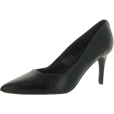 Calvin Klein Genlee Womens Faux Leather Pointed Toe Pumps In Black