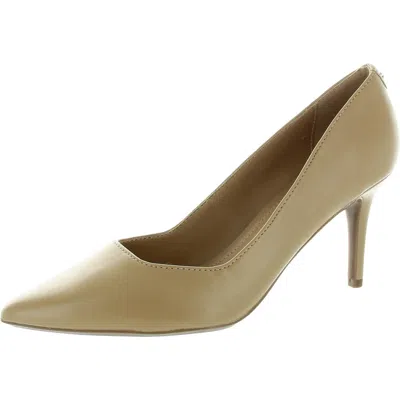 Calvin Klein Genlee Womens Faux Leather Pointed Toe Pumps In Brown