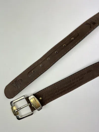 Pre-owned Calvin Klein Genuine Leather Belt Vintage In Brown