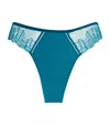 Calvin Klein Geo Lace Thong In Blue