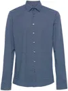 Calvin Klein Geometric-print Cotton Shirt In Blue