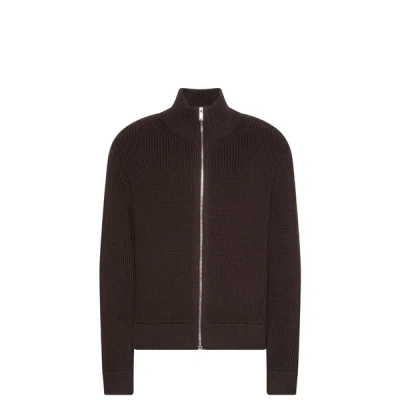 Calvin Klein Gilet Col Montant En Laine Mélangée In Brown