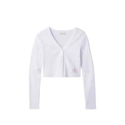 Calvin Klein Gilet Slim Côtelé In White