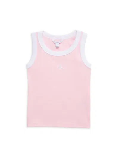 Calvin Klein Kids' Girl's Logo Tank In Fairy Tale Pink