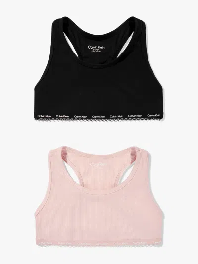 Calvin Klein Kids'  Girls 2 Pack Bralette Set In Multicoloured