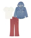 Calvin Klein Girls 4-6x Long-sleeve Jacket, Top And Pants, 3-piece Set In Multi