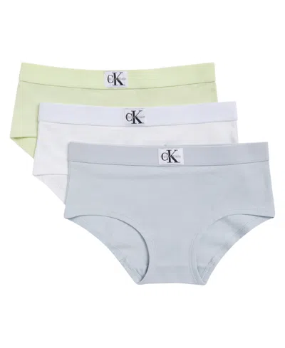 Calvin Klein Girls' 6-16 Monologo Hipster Briefs, 3-pack In Multi