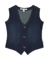 Calvin Klein Girls 7-16 Button-front V-neck Denim Vest In Blue
