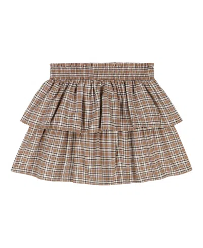 Calvin Klein Kids' Girls 7-16 Plaid Tiered Skirt In Brown