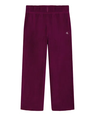 Calvin Klein Kids' Girls 7-16 Ribbed Pull-on Lounge Pants In Purple