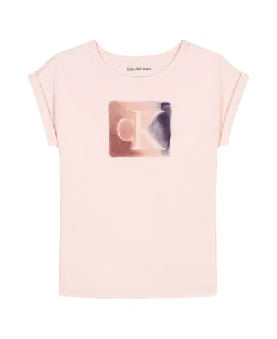 Calvin Klein Kids' Girls 7-16 Short Sleeve High-low Hem T-shirt In Pink