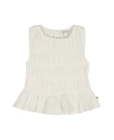 Calvin Klein Kids' Girls' 7-16 Crinkle Knit Sleeveless Top In White