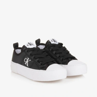 Calvin Klein Kids' Girls Black Padded Lace-up Trainers