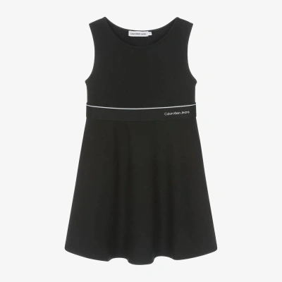 Calvin Klein Kids' Girls Black Viscose Jersey Dress