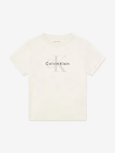 Calvin Klein Babies'  Girls Ck Monogram T-shirt In Gold