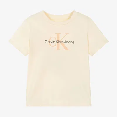 Calvin Klein Babies' Girls Ivory Ck Cotton T-shirt