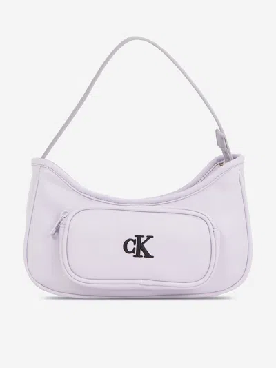Calvin Klein Girls Logo Shoulder Bag In Purple