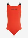 Calvin Klein Logo-print Swimsuit In Red