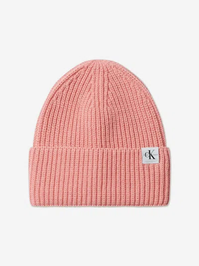 Calvin Klein Kids'  Girls Monogram Rib Beanie In Multi