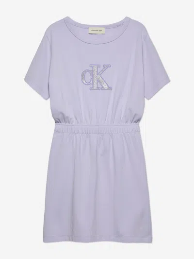 Calvin Klein Kids' Girls Monologo Metallic T-shirt Dress