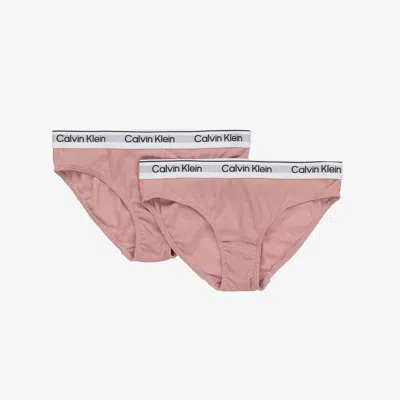 Calvin Klein Kids' Girls Pink Modal & Cotton Knickers (2 Pack)