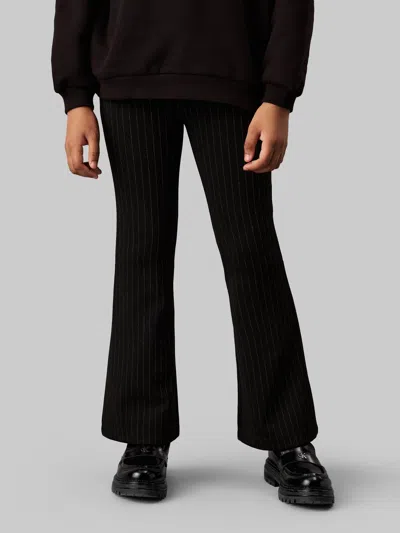 Calvin Klein Babies'  Girls Pinstripe Flare Trousers In Black