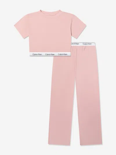 Calvin Klein Kids'  Girls Pyjamas Set In Pink