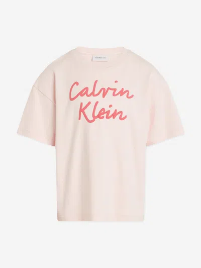 Calvin Klein Kids' Girls Script Logo Boxy T-shirt