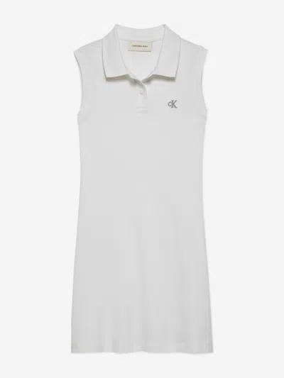 Calvin Klein Kids' Girls Sleeveless Polo Dress In White