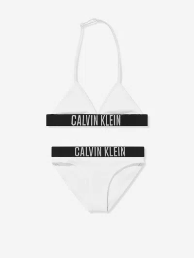 Calvin Klein Kids'  Girls Triangle Bikni In White