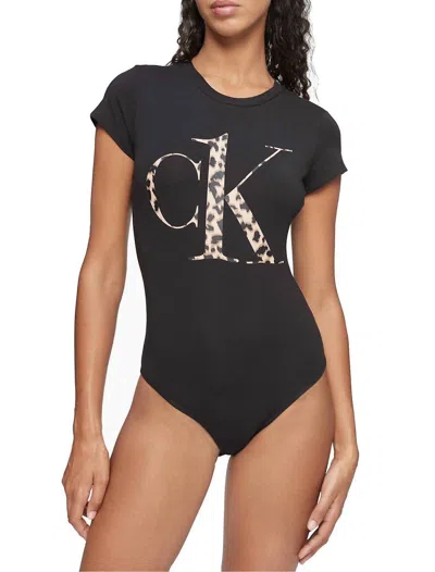 Calvin Klein Glisten Bodysuit In Black