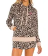 Shop Calvin Klein Glisten Lounge Hoodie In Leopard Honey Almond In Multi